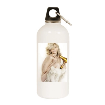 Sasha Pivovarova White Water Bottle With Carabiner