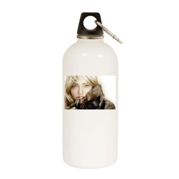 Sasha Pivovarova White Water Bottle With Carabiner