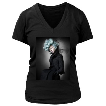 Sasha Pivovarova Women's Deep V-Neck TShirt