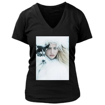 Sasha Pivovarova Women's Deep V-Neck TShirt