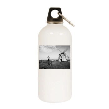 Sasha Pivovarova White Water Bottle With Carabiner