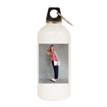 Sasha Pivovarova White Water Bottle With Carabiner