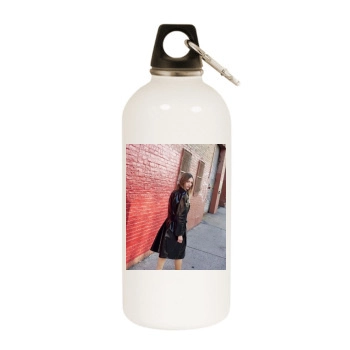 Sasha Pivovarova White Water Bottle With Carabiner