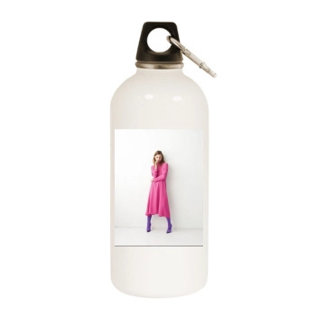 Sasha Pivovarova White Water Bottle With Carabiner