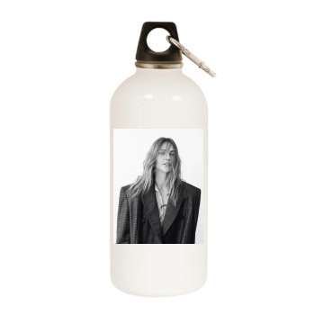 Sasha Pivovarova White Water Bottle With Carabiner