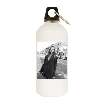 Sasha Pivovarova White Water Bottle With Carabiner