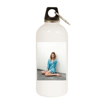 Sasha Pivovarova White Water Bottle With Carabiner