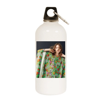 Sasha Pivovarova White Water Bottle With Carabiner