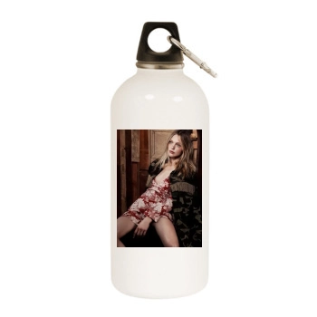 Sasha Pivovarova White Water Bottle With Carabiner