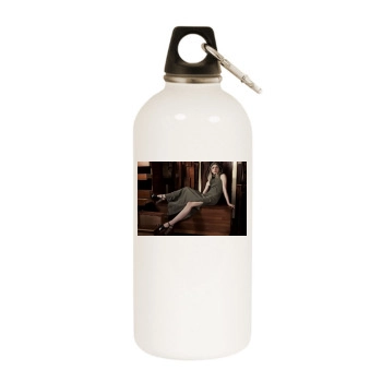 Sasha Pivovarova White Water Bottle With Carabiner