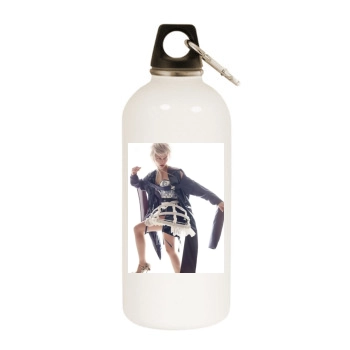 Sasha Pivovarova White Water Bottle With Carabiner