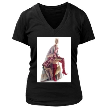 Sasha Pivovarova Women's Deep V-Neck TShirt