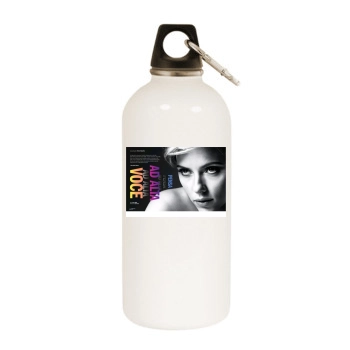 Scarlett Johansson White Water Bottle With Carabiner