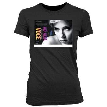 Scarlett Johansson Women's Junior Cut Crewneck T-Shirt