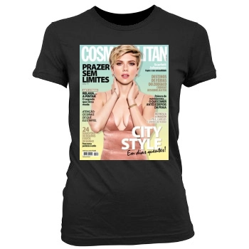 Scarlett Johansson Women's Junior Cut Crewneck T-Shirt