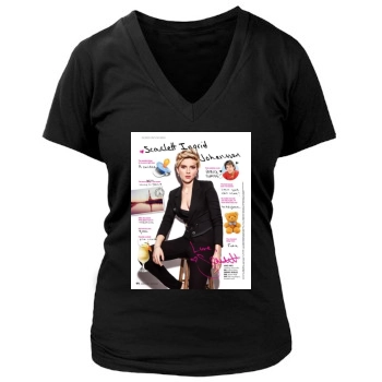 Scarlett Johansson Women's Deep V-Neck TShirt