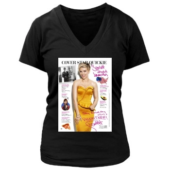 Scarlett Johansson Women's Deep V-Neck TShirt