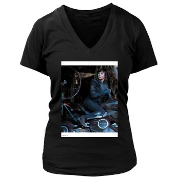 Scarlett Johansson Women's Deep V-Neck TShirt