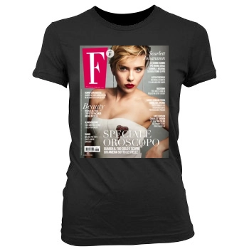 Scarlett Johansson Women's Junior Cut Crewneck T-Shirt