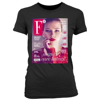 Scarlett Johansson Women's Junior Cut Crewneck T-Shirt