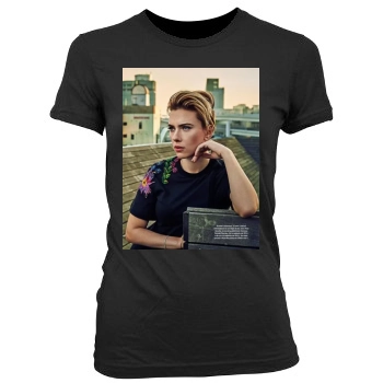 Scarlett Johansson Women's Junior Cut Crewneck T-Shirt