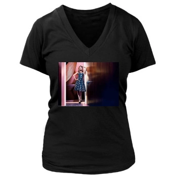 Scarlett Johansson Women's Deep V-Neck TShirt