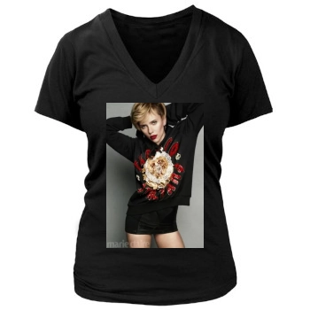 Scarlett Johansson Women's Deep V-Neck TShirt