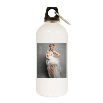 Scarlett Johansson White Water Bottle With Carabiner