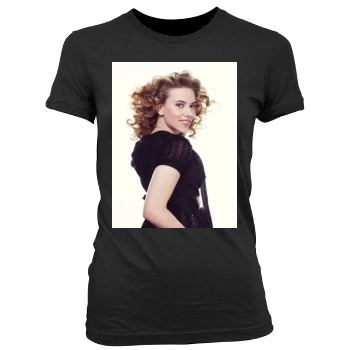 Scarlett Johansson Women's Junior Cut Crewneck T-Shirt