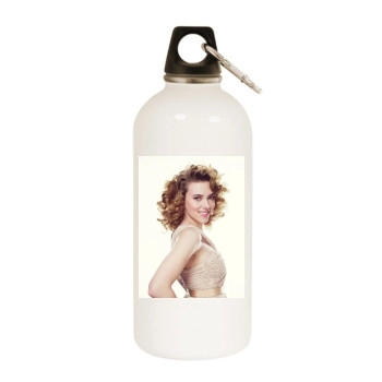 Scarlett Johansson White Water Bottle With Carabiner