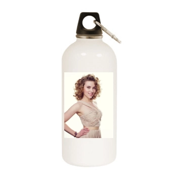 Scarlett Johansson White Water Bottle With Carabiner