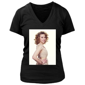 Scarlett Johansson Women's Deep V-Neck TShirt