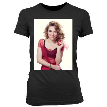 Scarlett Johansson Women's Junior Cut Crewneck T-Shirt