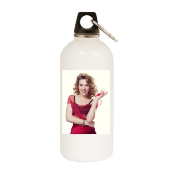 Scarlett Johansson White Water Bottle With Carabiner