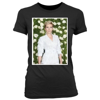 Scarlett Johansson Women's Junior Cut Crewneck T-Shirt