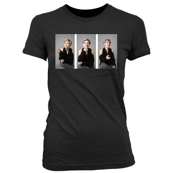 Scarlett Johansson Women's Junior Cut Crewneck T-Shirt