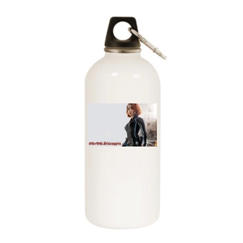 Scarlett Johansson White Water Bottle With Carabiner