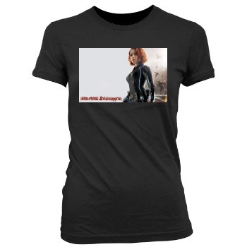 Scarlett Johansson Women's Junior Cut Crewneck T-Shirt