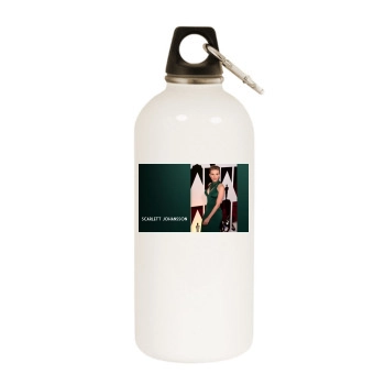 Scarlett Johansson White Water Bottle With Carabiner