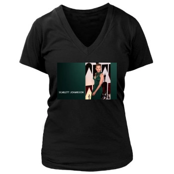 Scarlett Johansson Women's Deep V-Neck TShirt