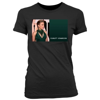 Scarlett Johansson Women's Junior Cut Crewneck T-Shirt