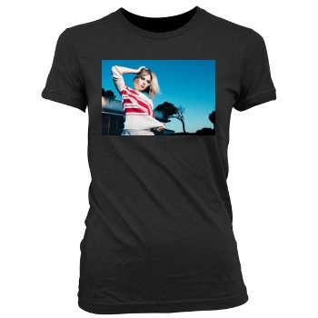 Scarlett Johansson Women's Junior Cut Crewneck T-Shirt