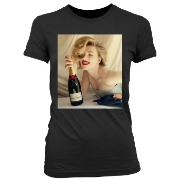 Scarlett Johansson Women's Junior Cut Crewneck T-Shirt