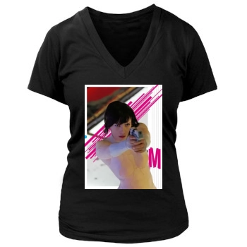 Scarlett Johansson Women's Deep V-Neck TShirt