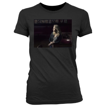 Scarlett Johansson Women's Junior Cut Crewneck T-Shirt