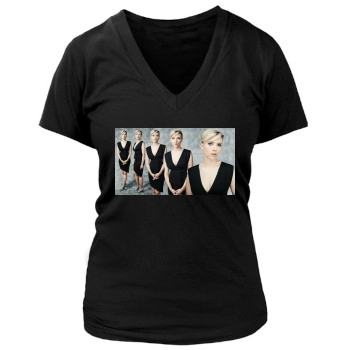 Scarlett Johansson Women's Deep V-Neck TShirt