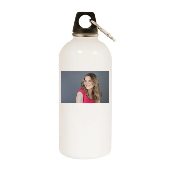 Sarah Chalke White Water Bottle With Carabiner