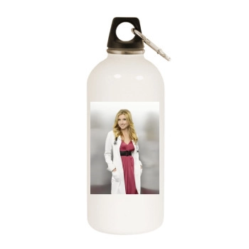 Sarah Chalke White Water Bottle With Carabiner