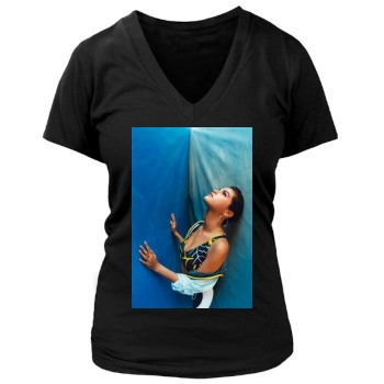 Selena Gomez Women's Deep V-Neck TShirt