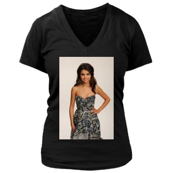 Selena Gomez Women's Deep V-Neck TShirt